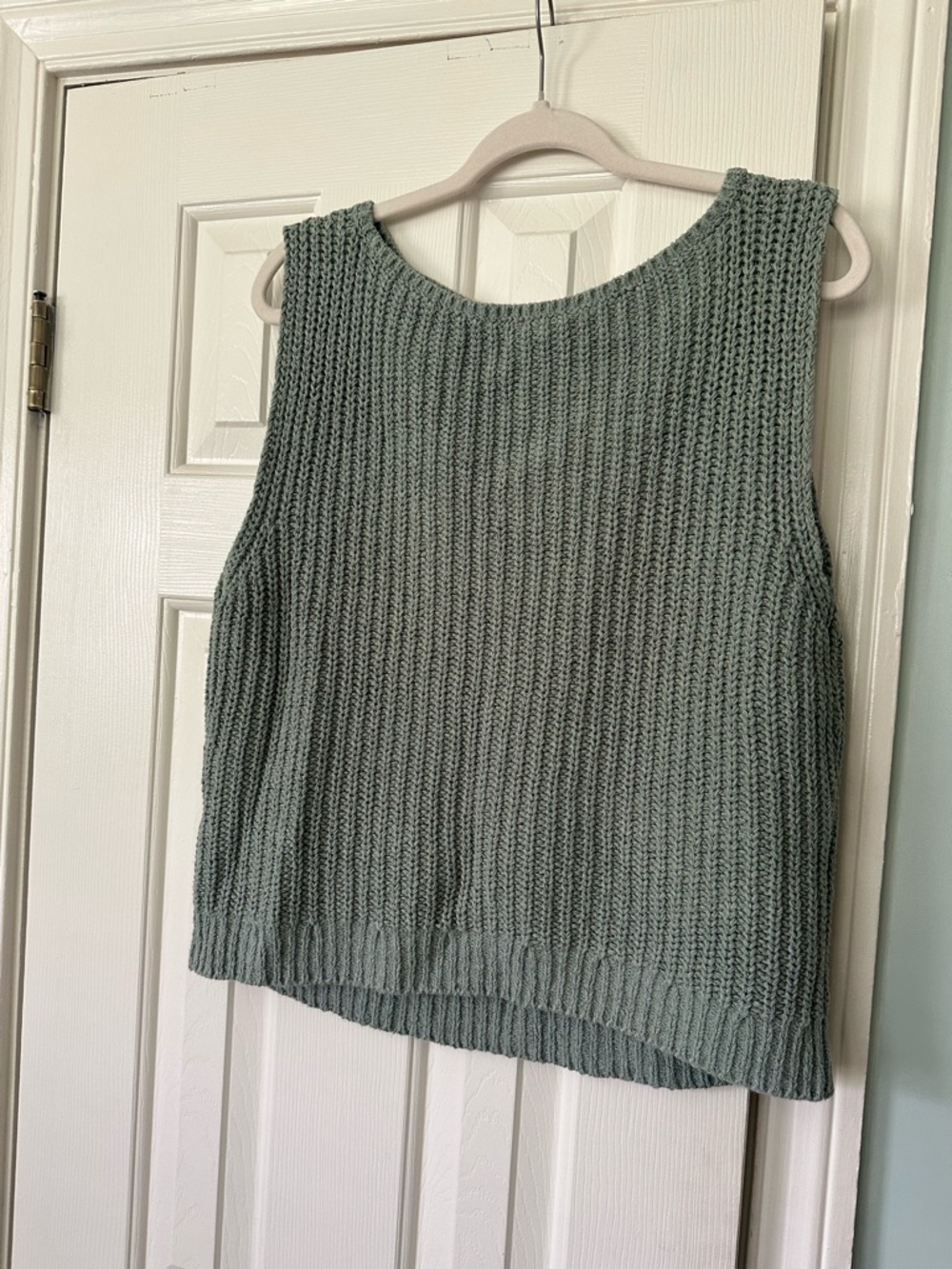 Abercrombie & Fitch Ribbed Knit Tank in Sage Green